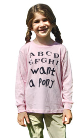 EQUO ABCD.. I Want a Pony - Long Sleeve Tee - Kid's